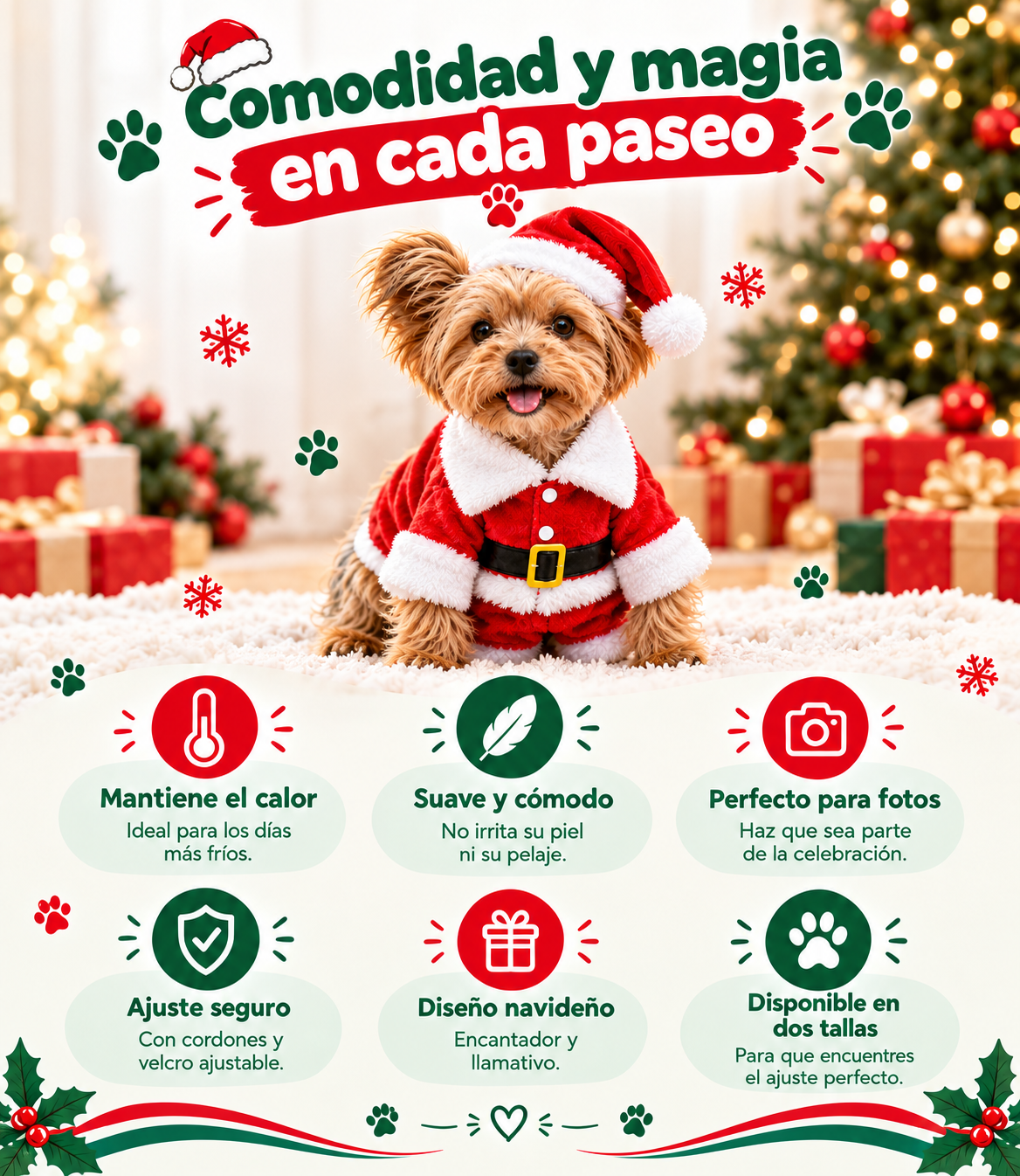 Traje Navidad para Mascotas Personajes